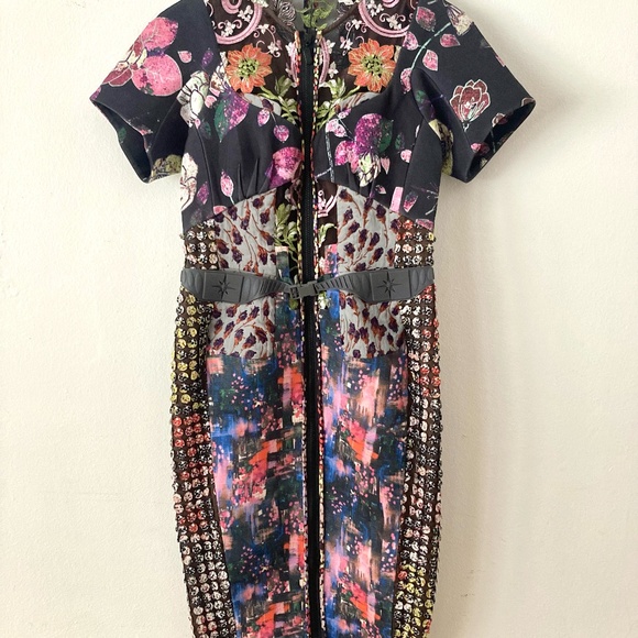 Byron Lars Beauty Mark Abstract Print Shift Dress Size 8 excellent condition - Picture 1 of 16